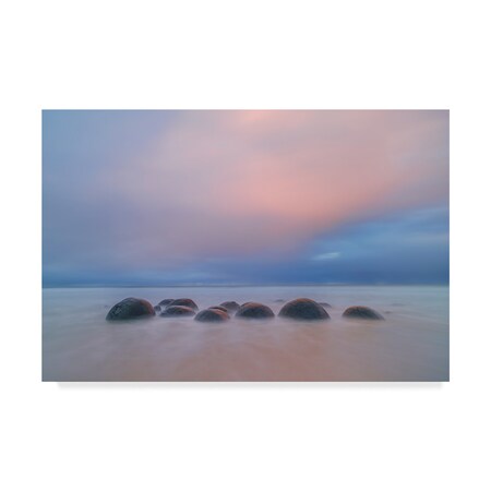Trademark Fine Art Hua Zhu 'Moeraki Stones' Canvas Art, 30x47 1X07944-C3047GG